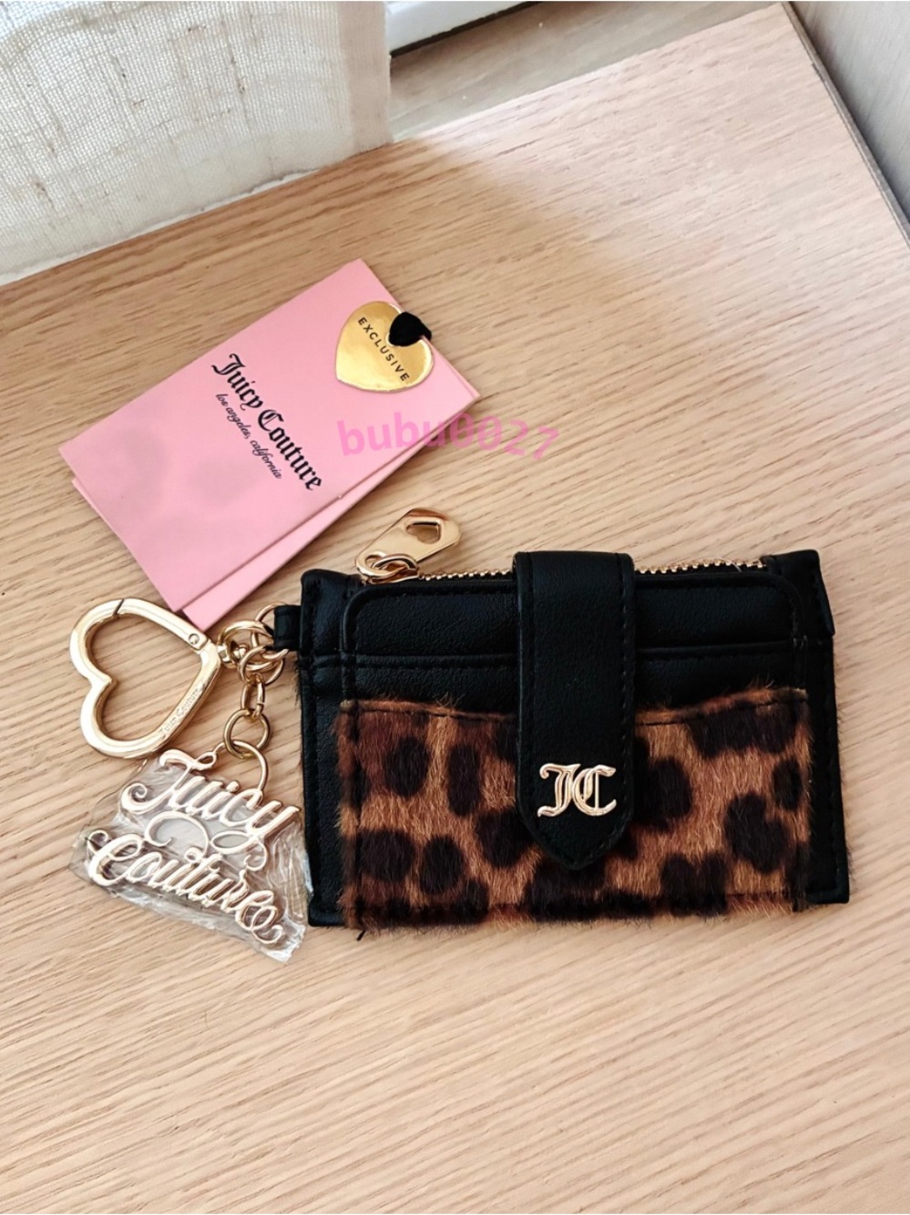 NWT🐆Juicy Couture Leopard Print Top Players Tab Elongated Card Case Wallet Y2k